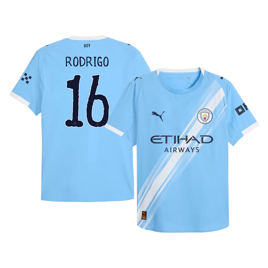 RODRIGO #16 Manchester City Home Authentic Soccer Jersey 2025/26 - Club World Cup