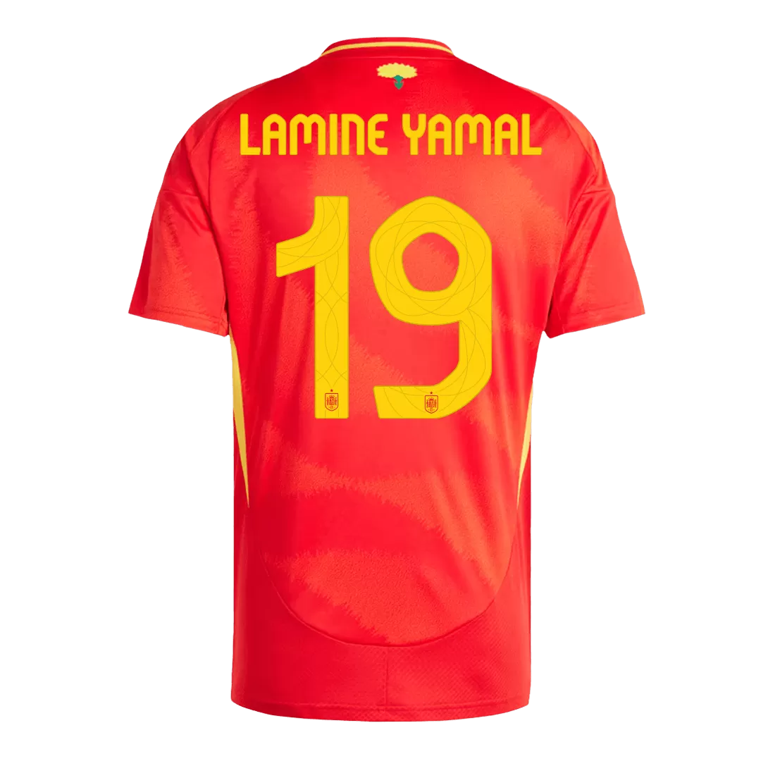 LAMINE YAMAL #19 Spain Home Soccer Jersey EURO - Image 3