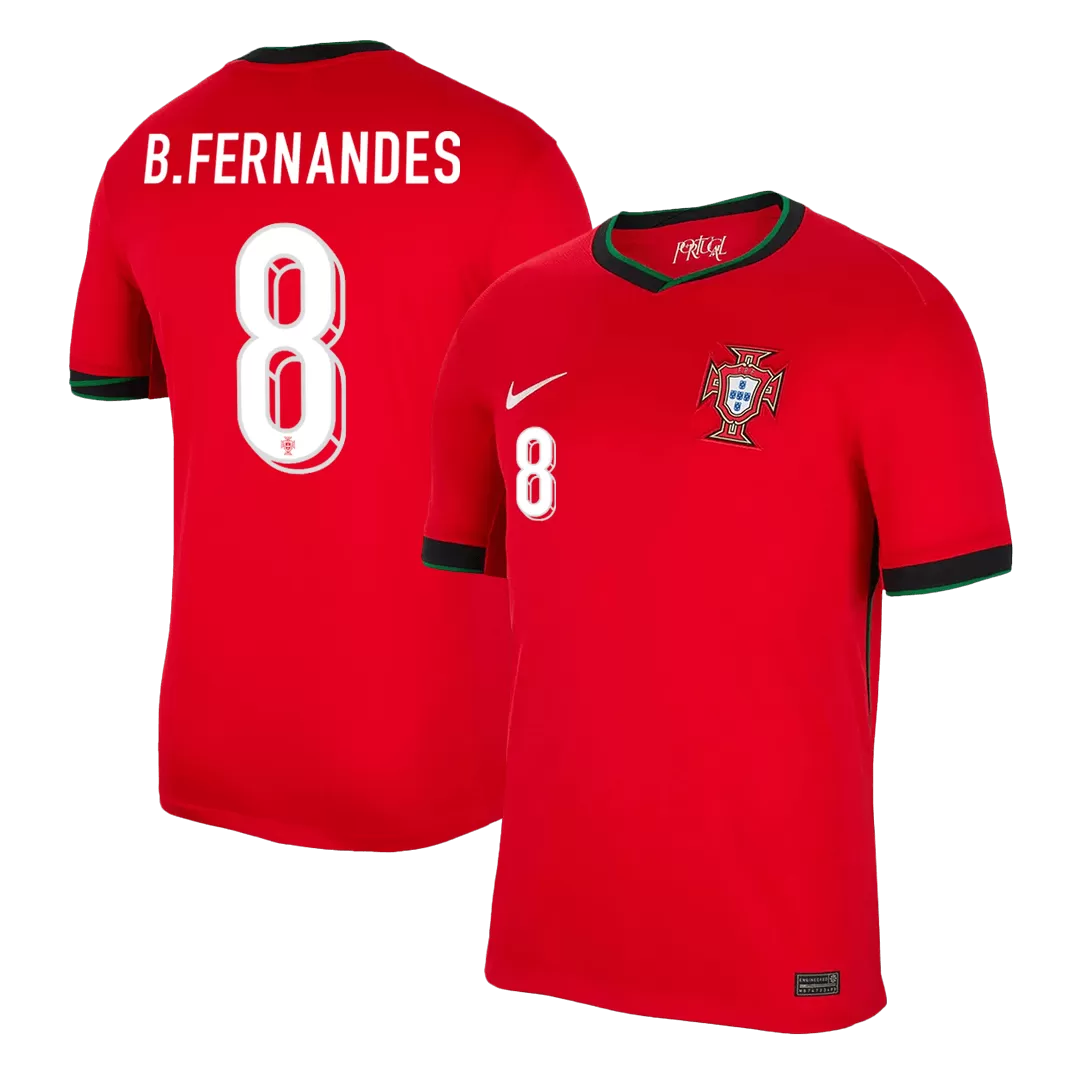 B.FERNANDES #8 Portugal Home Soccer Jersey EURO