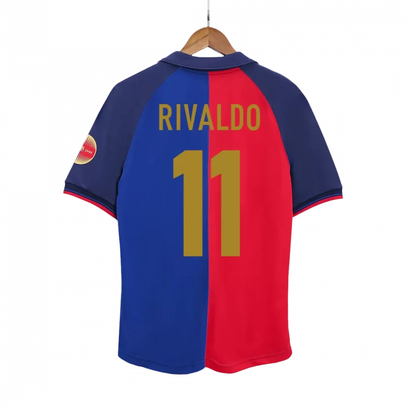 Vintage Soccer Jersey RIVALDO #11 Barcelona Home 1999/00 - 100th Anniversary