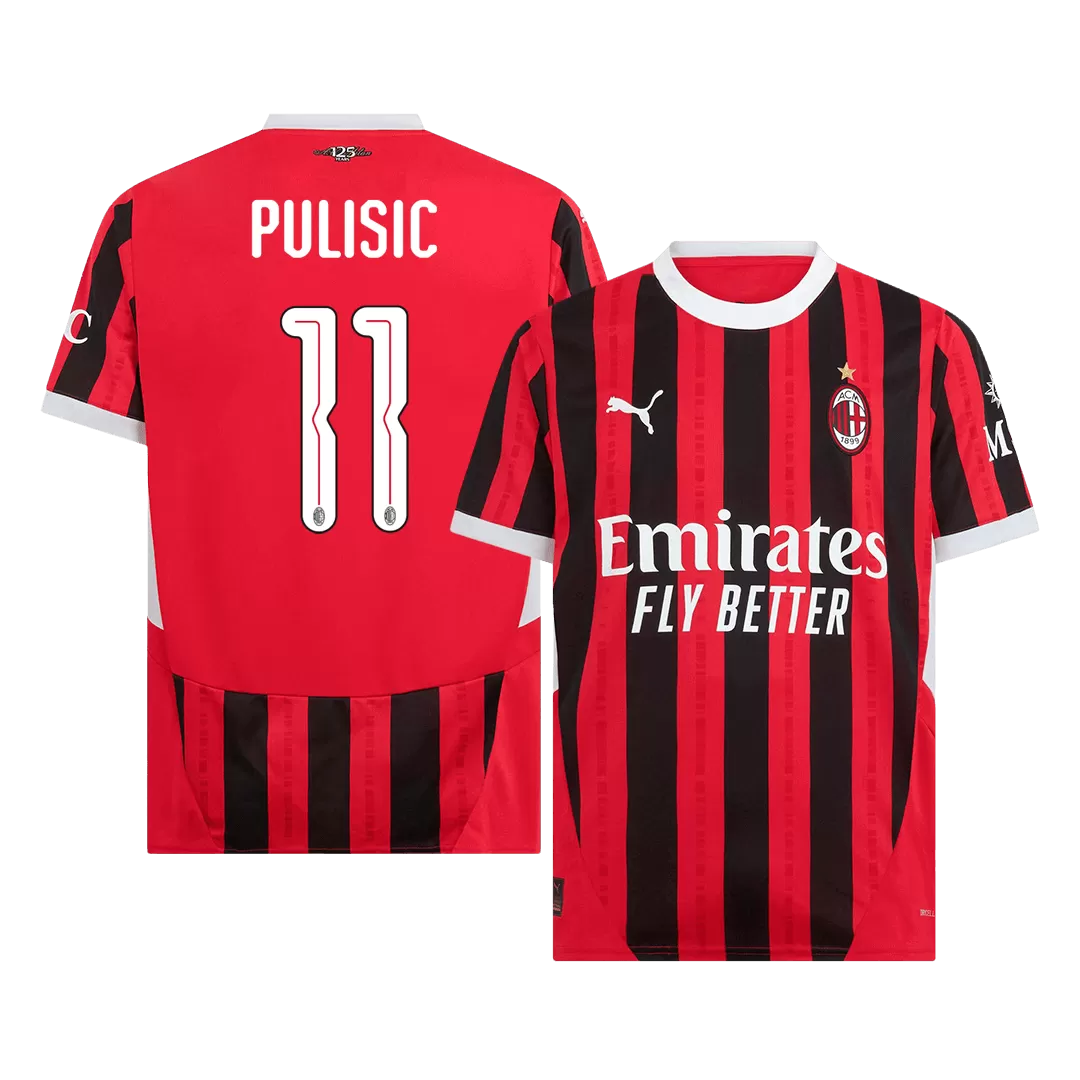 PULISIC #11 AC Milan Home Soccer Jersey - UCL
