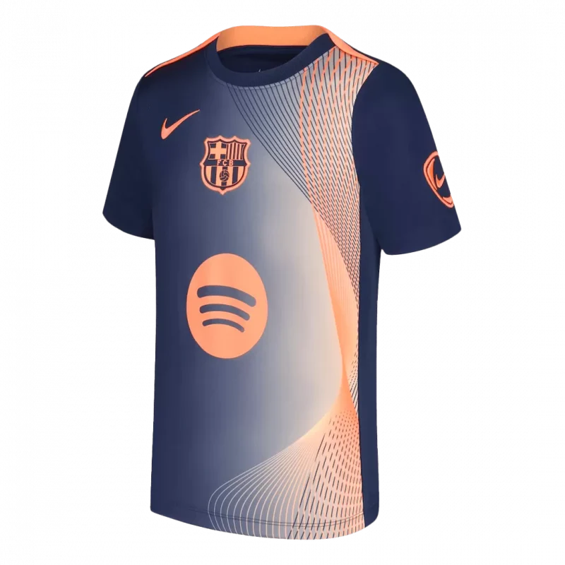 Barcelona Pre-Match Soccer Jersey 2025/26 Orange&Black