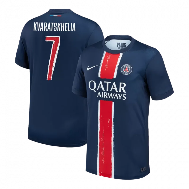 KVARATSKHELIA #7 PSG Home Soccer Jersey -UCL