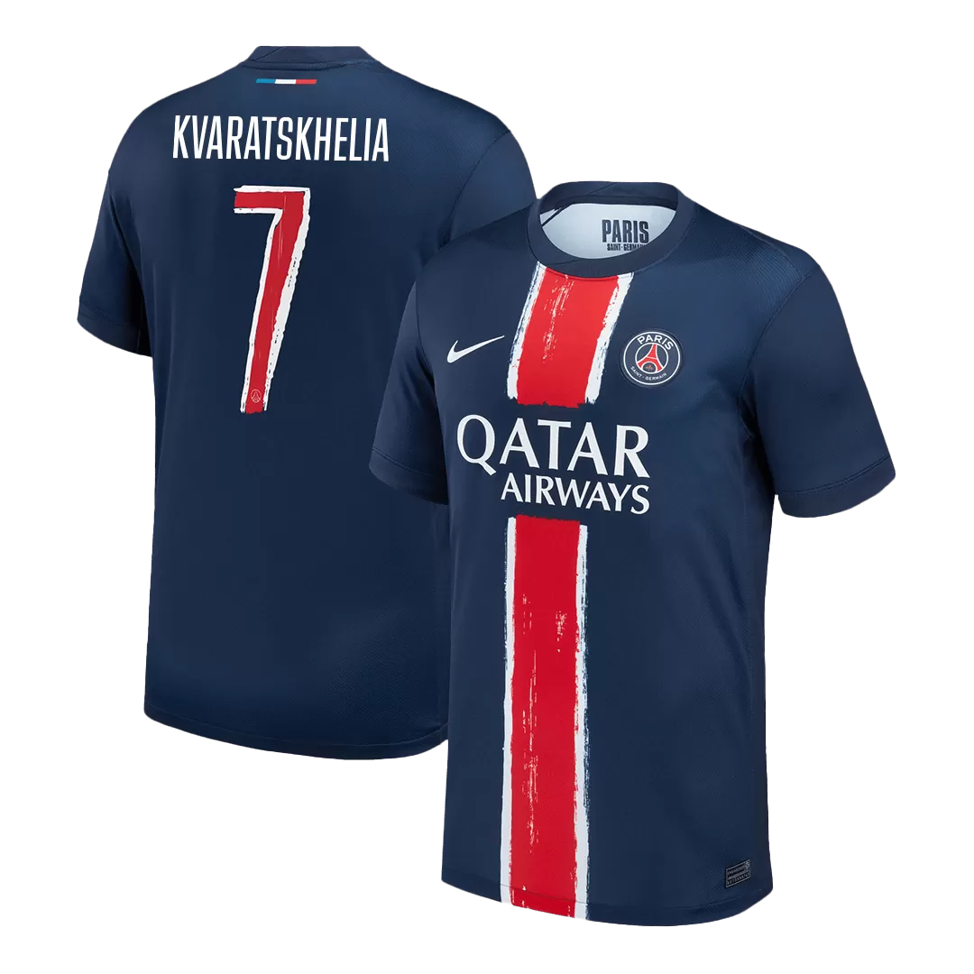 KVARATSKHELIA #7 PSG Home Soccer Jersey -UCL
