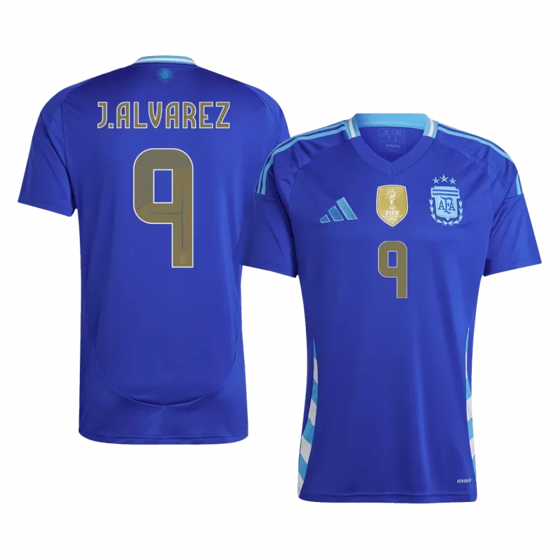 J.ALVAREZ #9 Argentina Away Soccer Jersey
