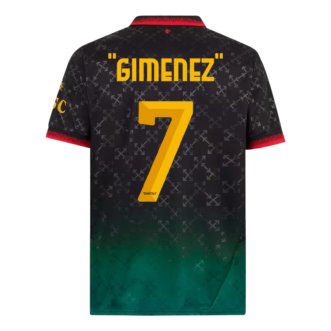 "GIMENEZ" #7 AC Milan Fourth Away Soccer Jersey - Image 3