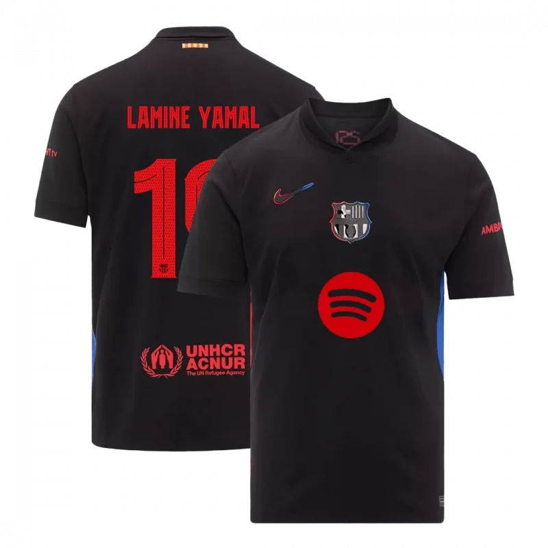 LAMINE YAMAL #19 Barcelona Away Soccer Jersey - UCL (Spotify Logo Without Text)