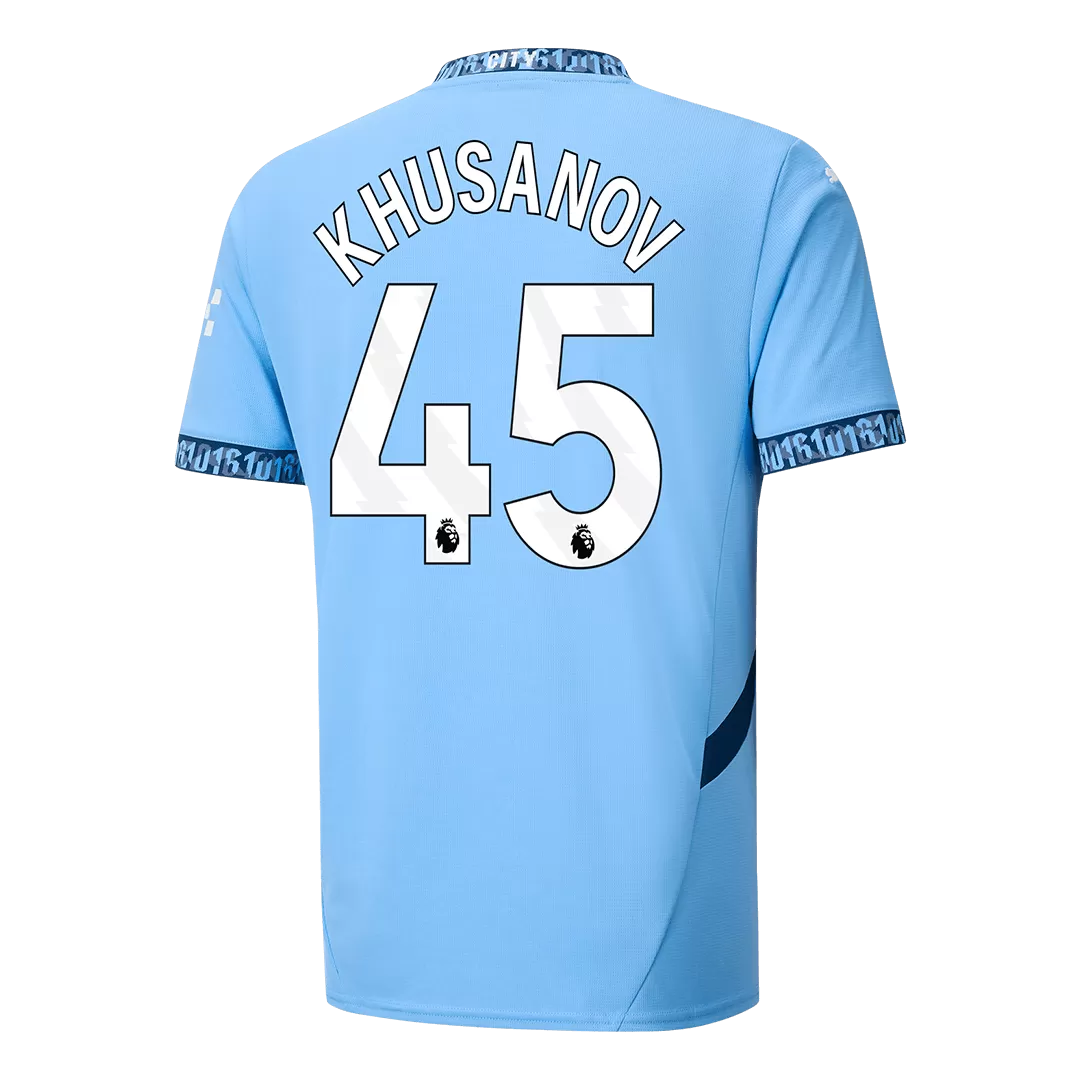 KHUSANOV #45 Manchester City Home Soccer Jersey - Image 3