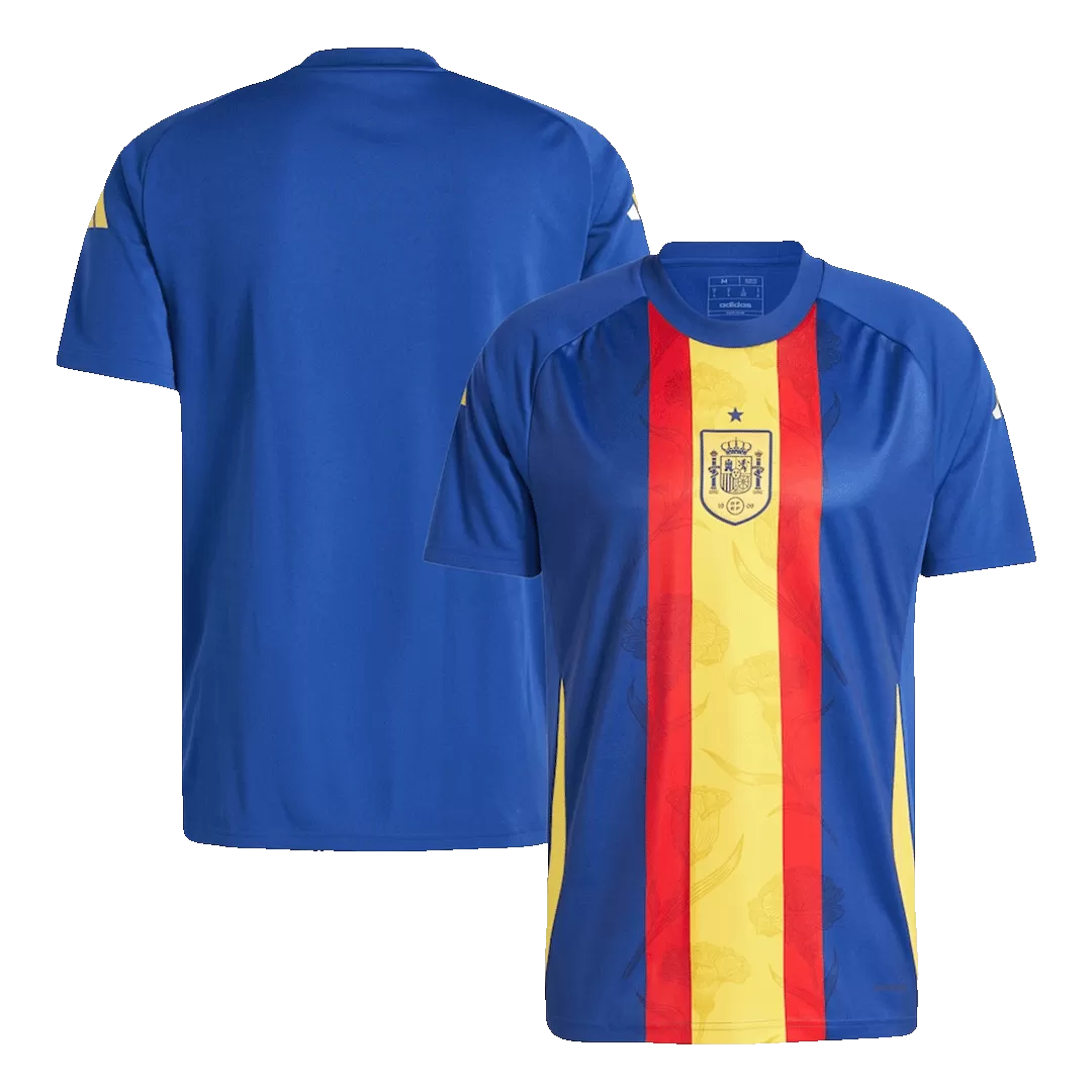 Spain Pre-Match Soccer Jersey EURO Blue - Image 3