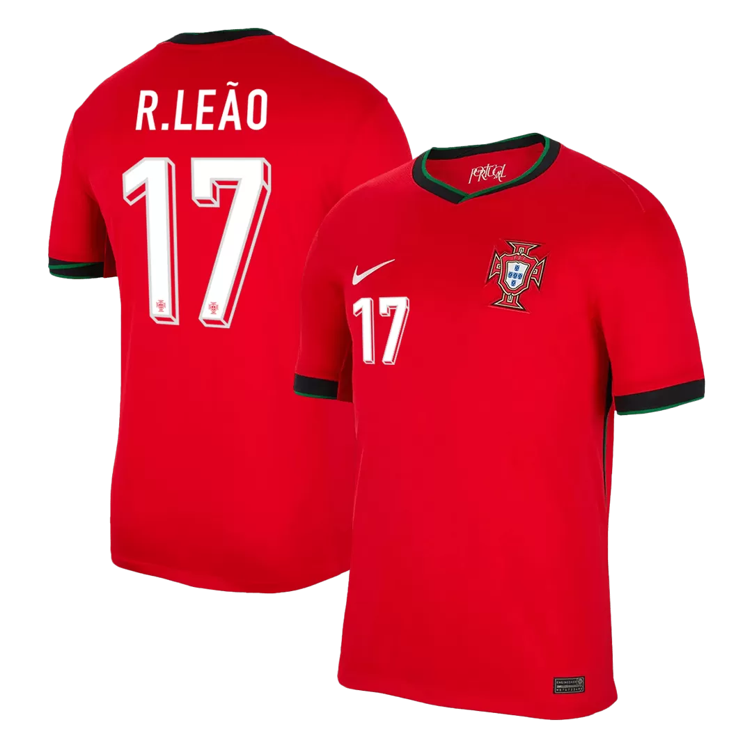 R.LEÃO #17 Portugal Home Soccer Jersey EURO
