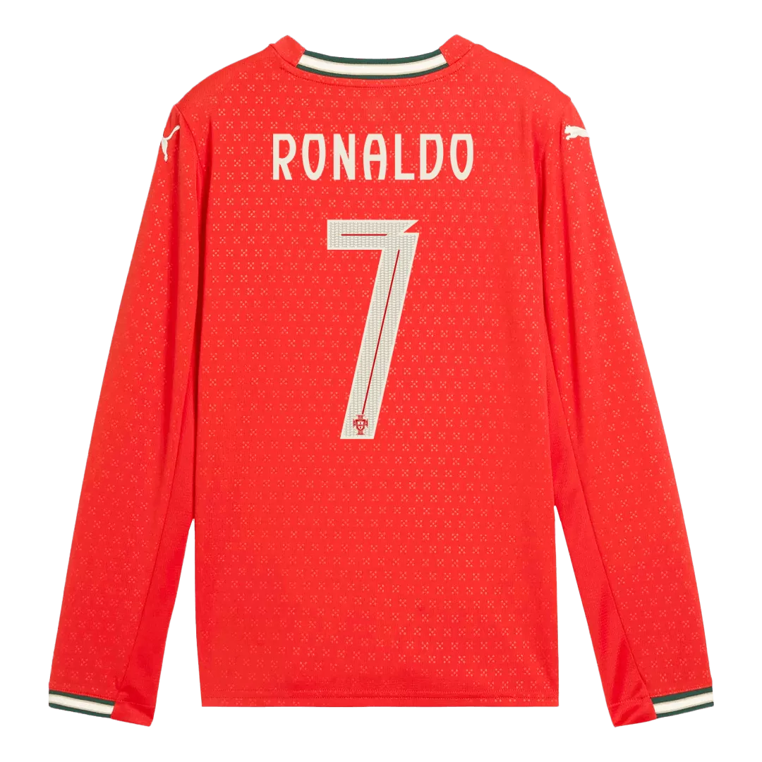 RONALDO #7 Portugal Home Long Sleeve Soccer Jersey 2025 - Image 3