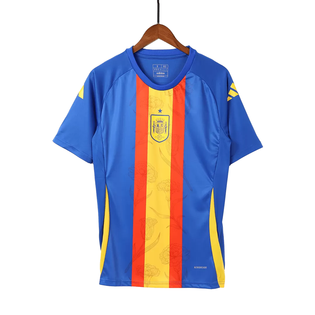 Spain Pre-Match Soccer Jersey EURO Blue - Image 4