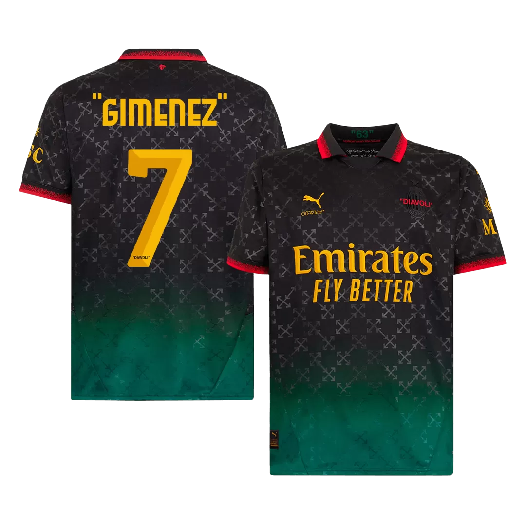 "GIMENEZ" #7 AC Milan Fourth Away Soccer Jersey