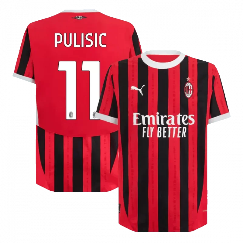 PULISIC #11 AC Milan Home Authentic Soccer Jersey - UCL