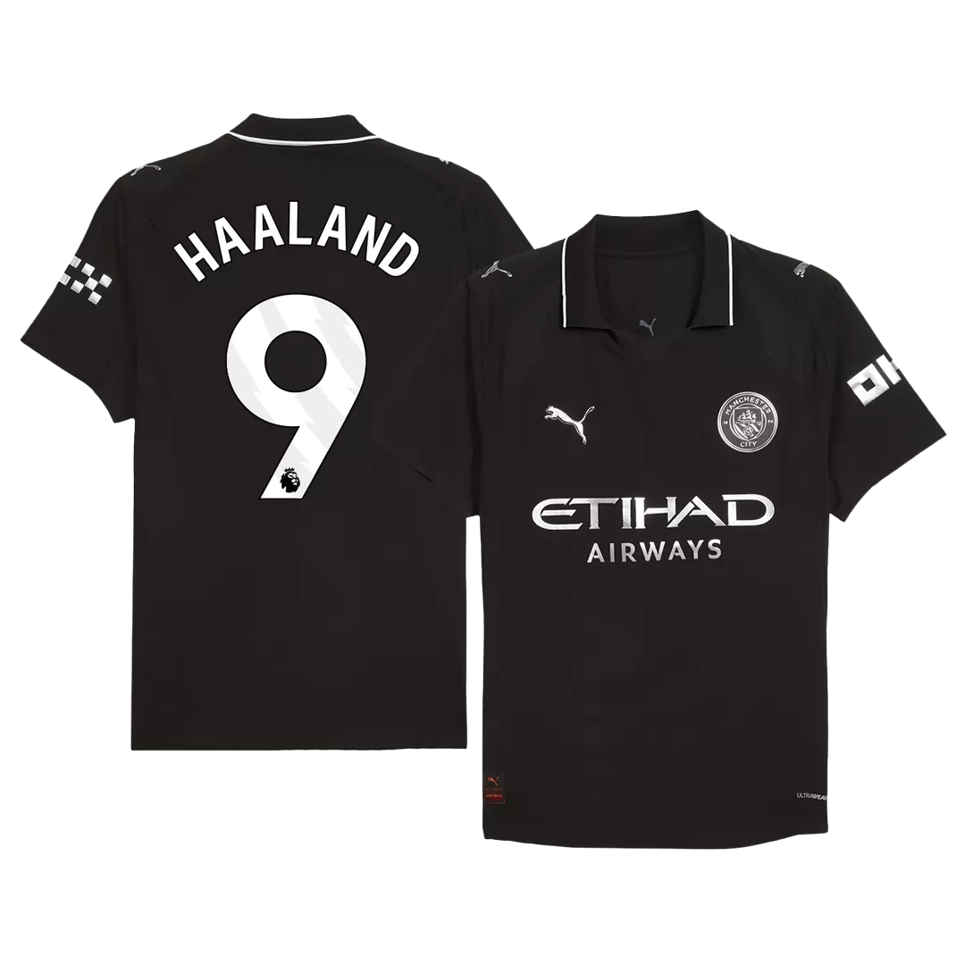 HAALAND #9 Manchester City Away Authentic Soccer Jersey 2025/26