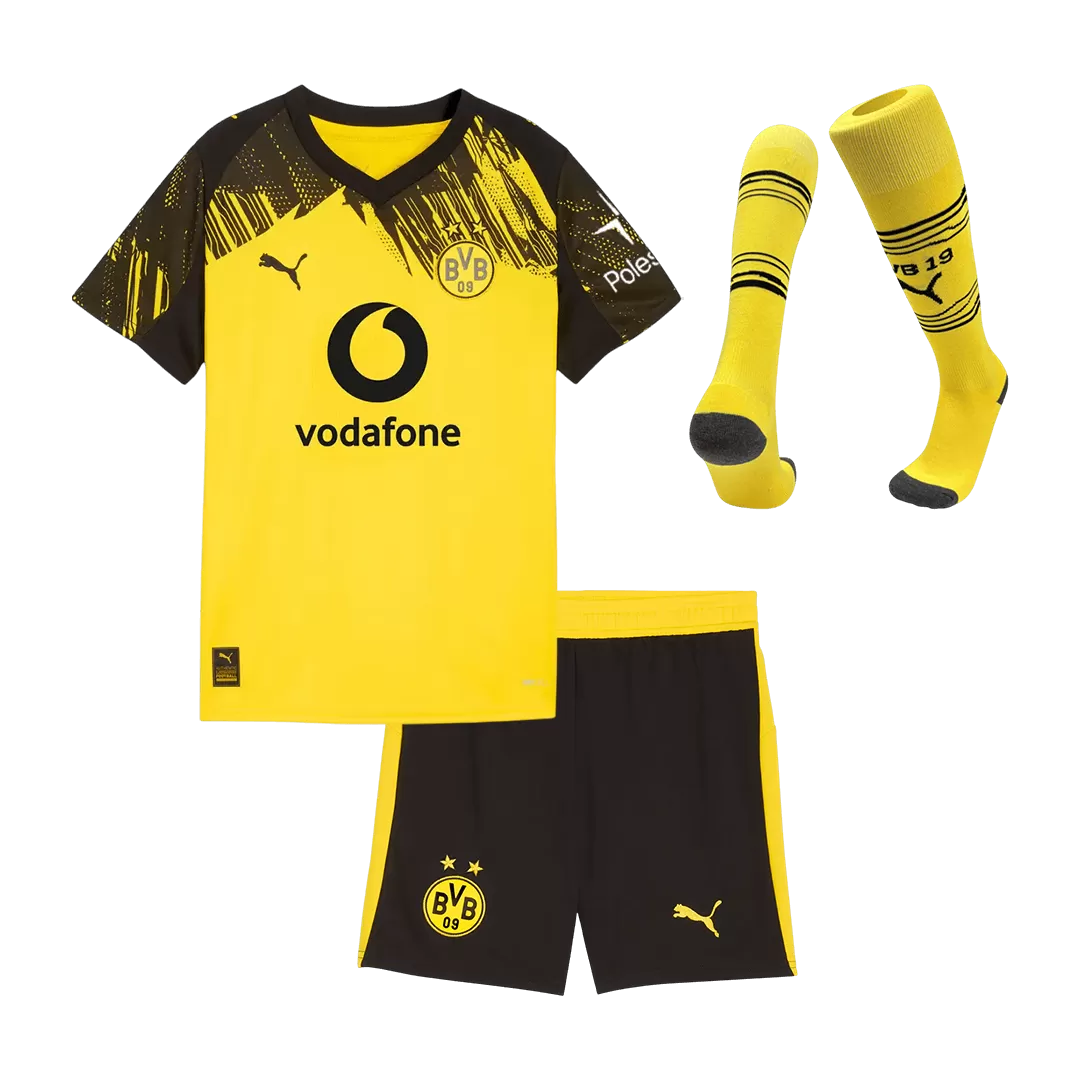 Borussia Dortmund Home Kids Soccer Jerseys Full Kit 2025/26