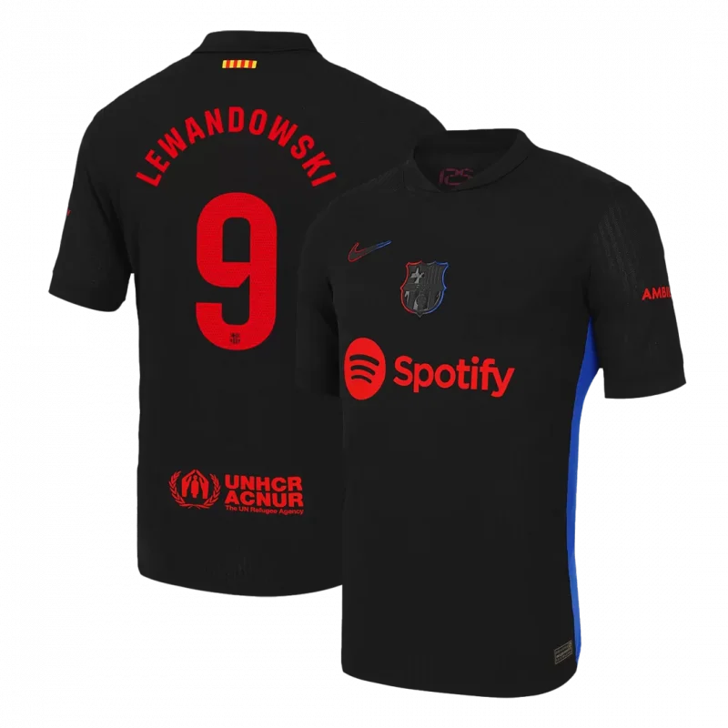 LEWANDOWSKI #9 Barcelona Away Authentic Soccer Jersey