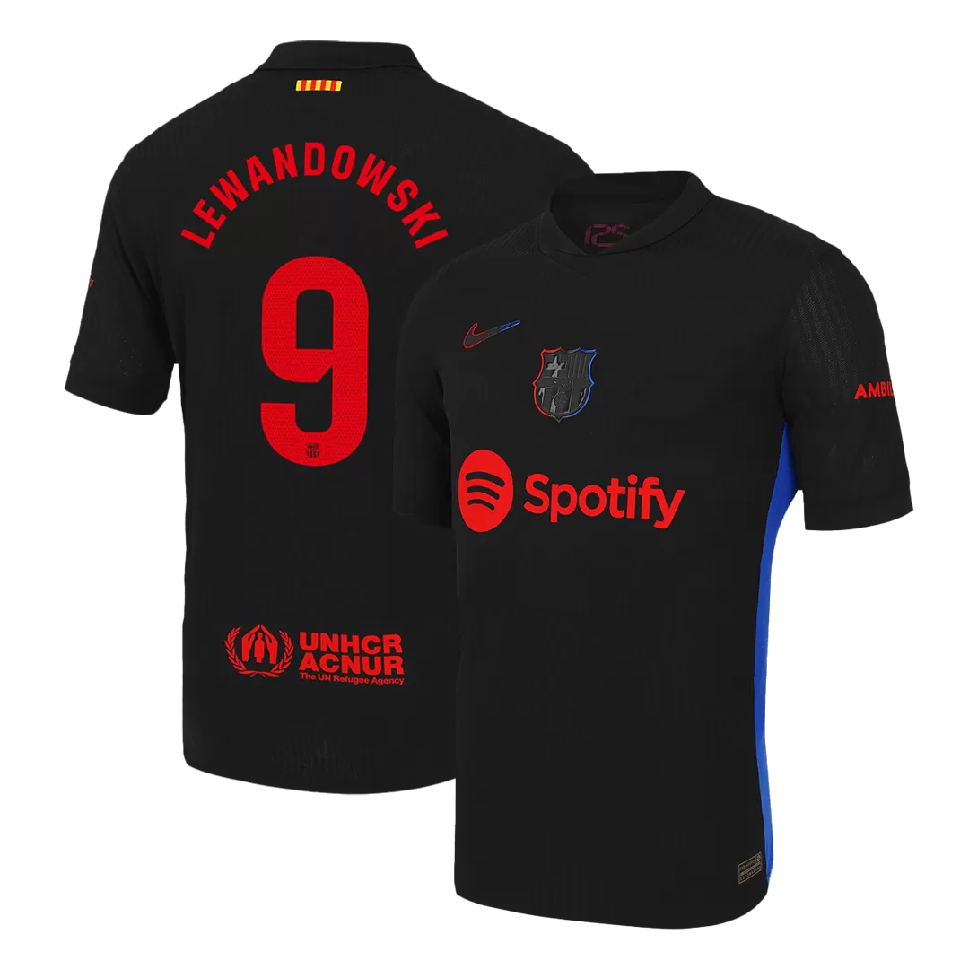 LEWANDOWSKI #9 Barcelona Away Authentic Soccer Jersey