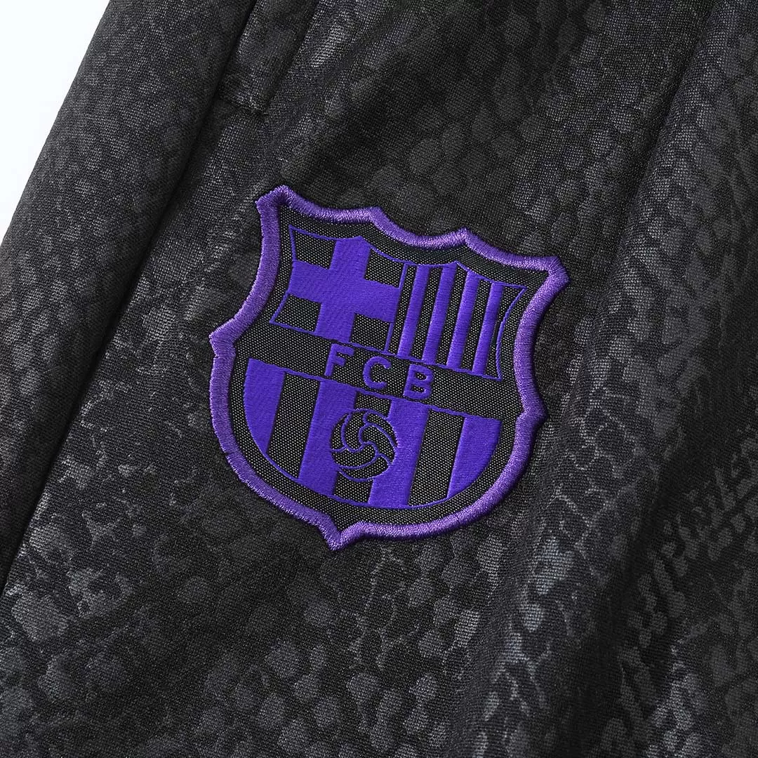 Barcelona 1/4 Zip Tracksuit 2025/26 Kids Black - Image 15