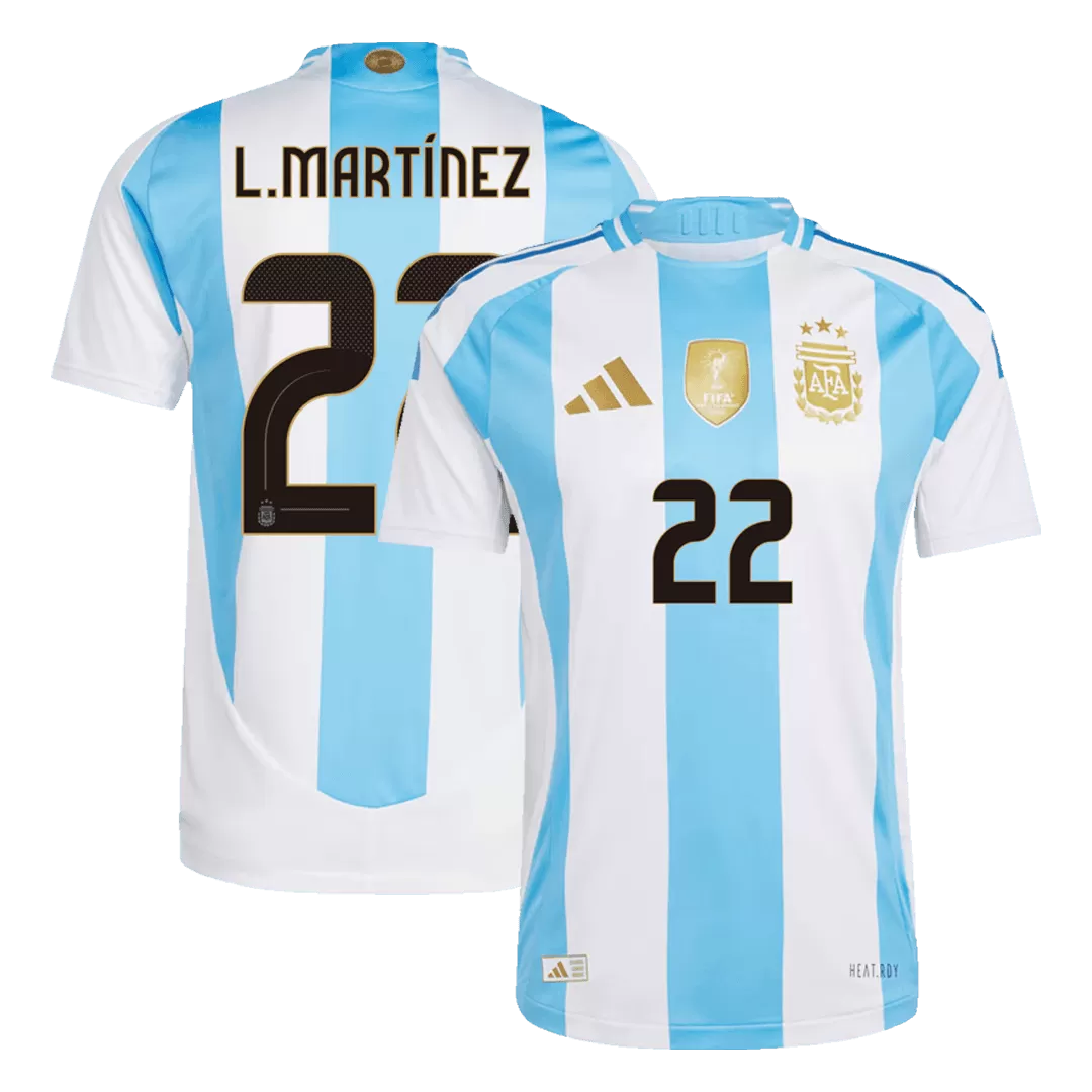 L.MARTÍNEZ #22 Argentina Home Authentic Soccer Jersey