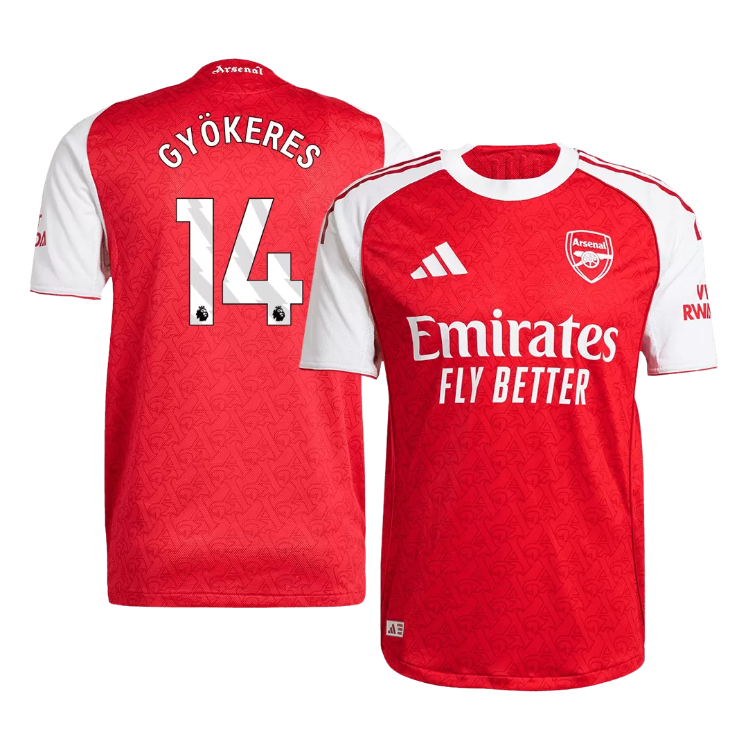 GYÖKERES #14 Arsenal Home Authentic Soccer Jersey 2025/26