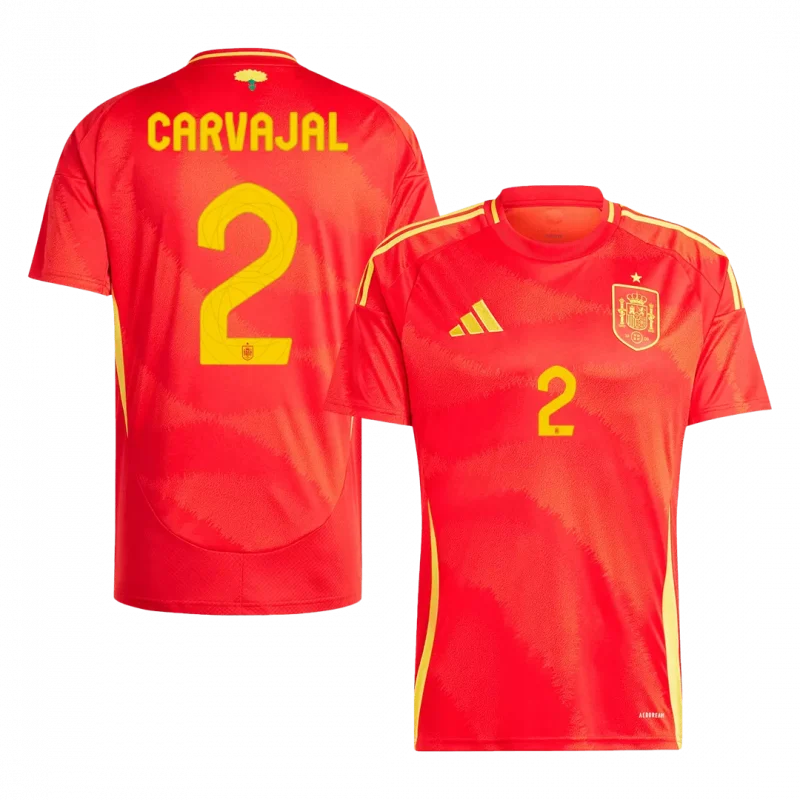 CARVAJAL #2 Spain Home Soccer Jersey EURO