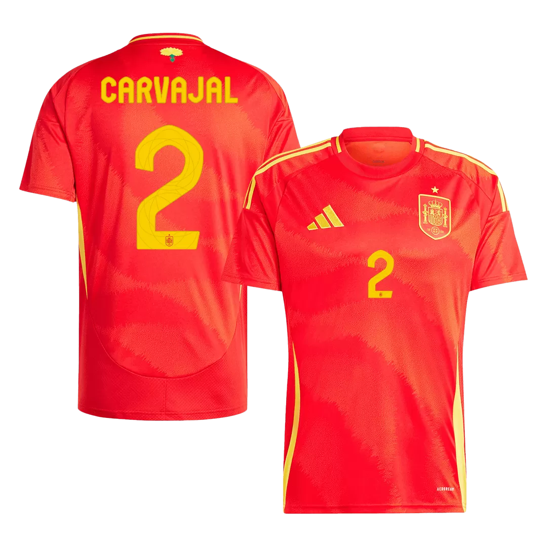 CARVAJAL #2 Spain Home Soccer Jersey EURO