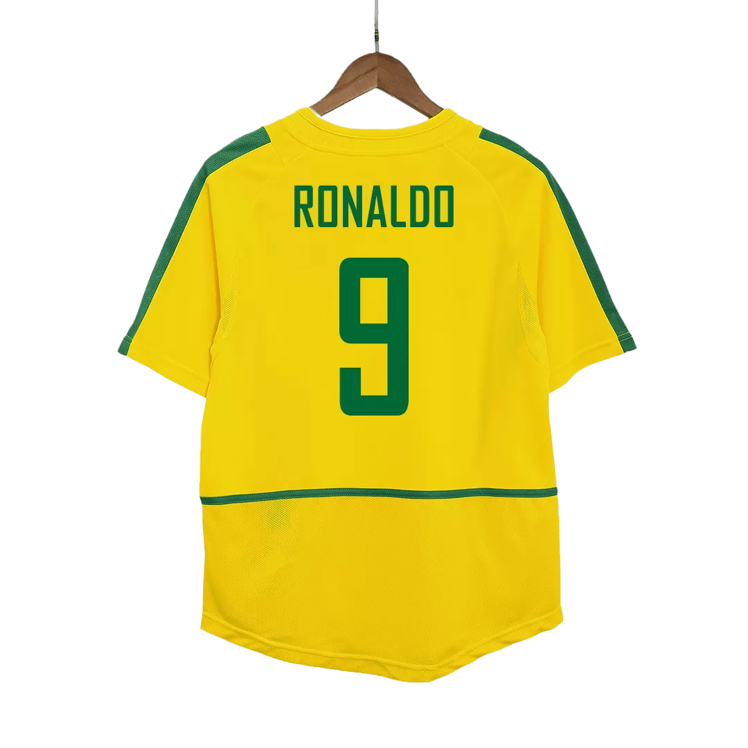 Vintage Soccer Jersey RONALDO #9 Brazil Home 2002/03