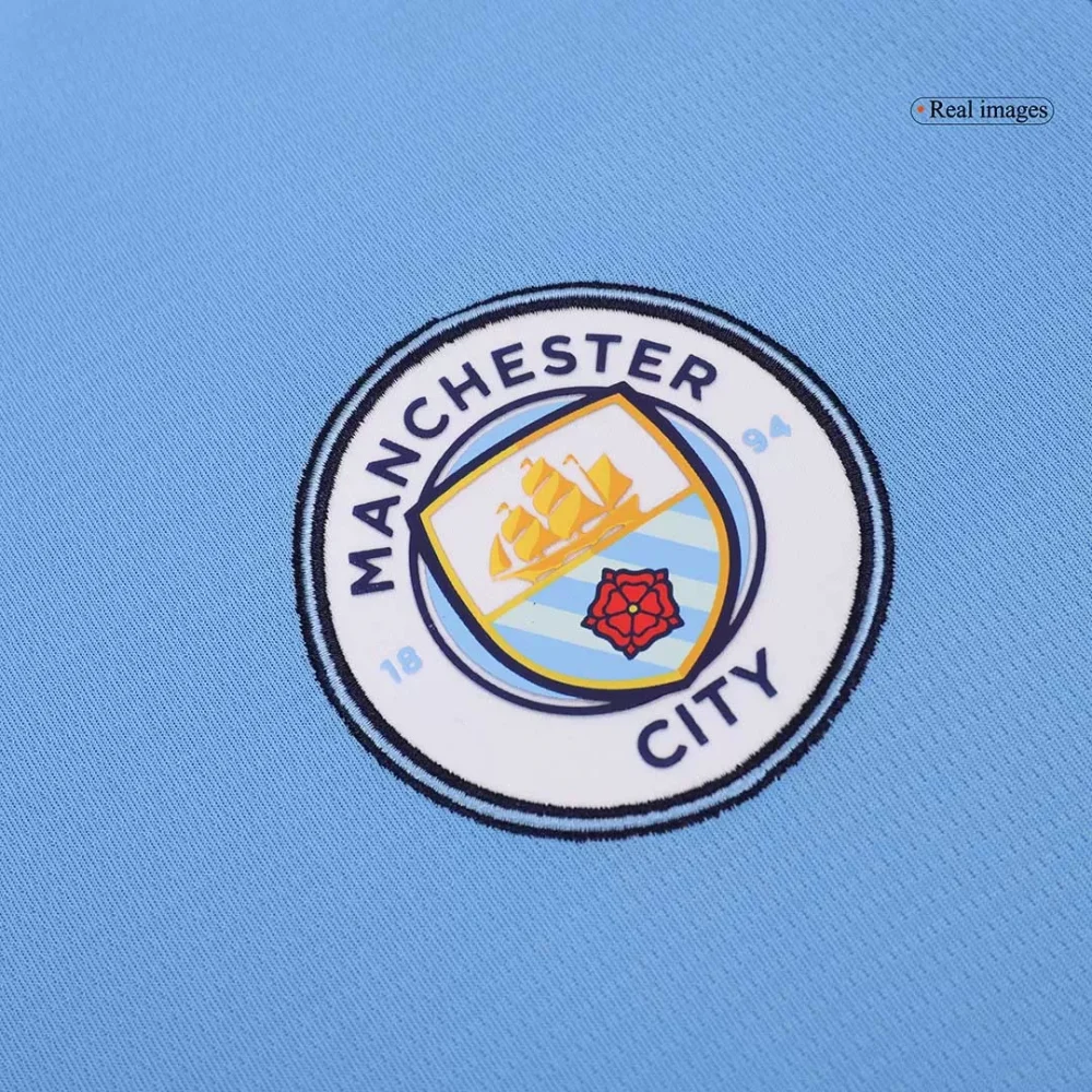 Manchester City Home Long Sleeve Soccer Jersey - Image 8