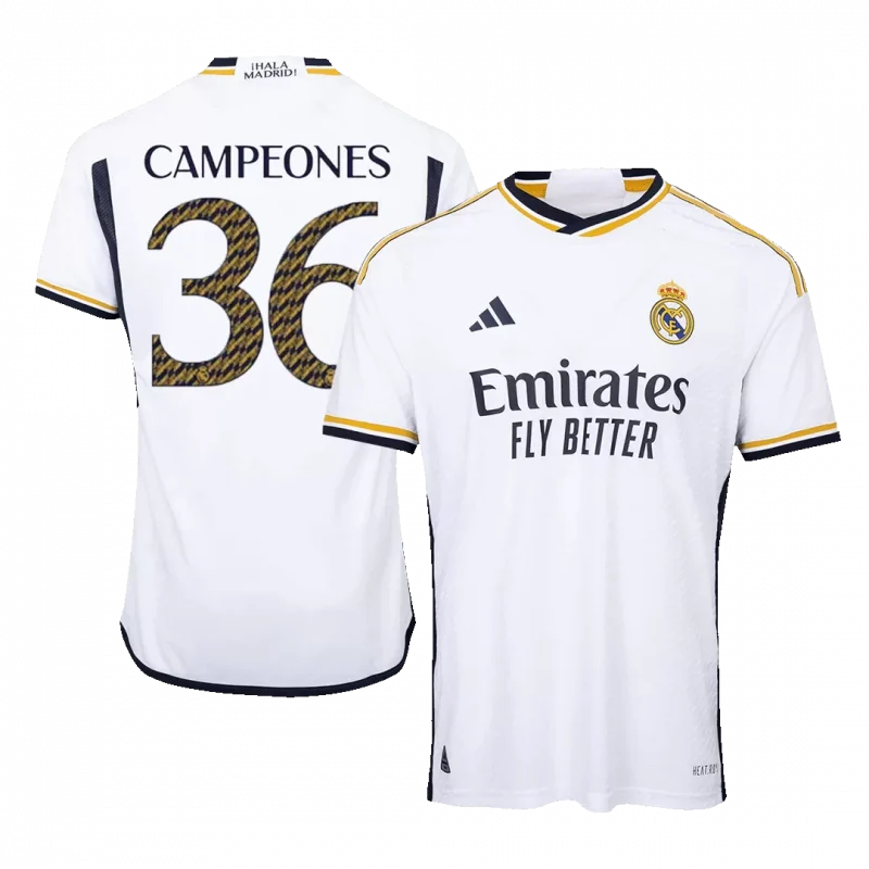 CAMPEONES #36 Real Madrid Home Authentic Soccer Jersey 2023/24