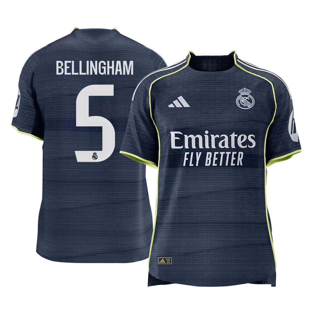 BELLINGHAM #5 Real Madrid Away Authentic Soccer Jersey 2025/26