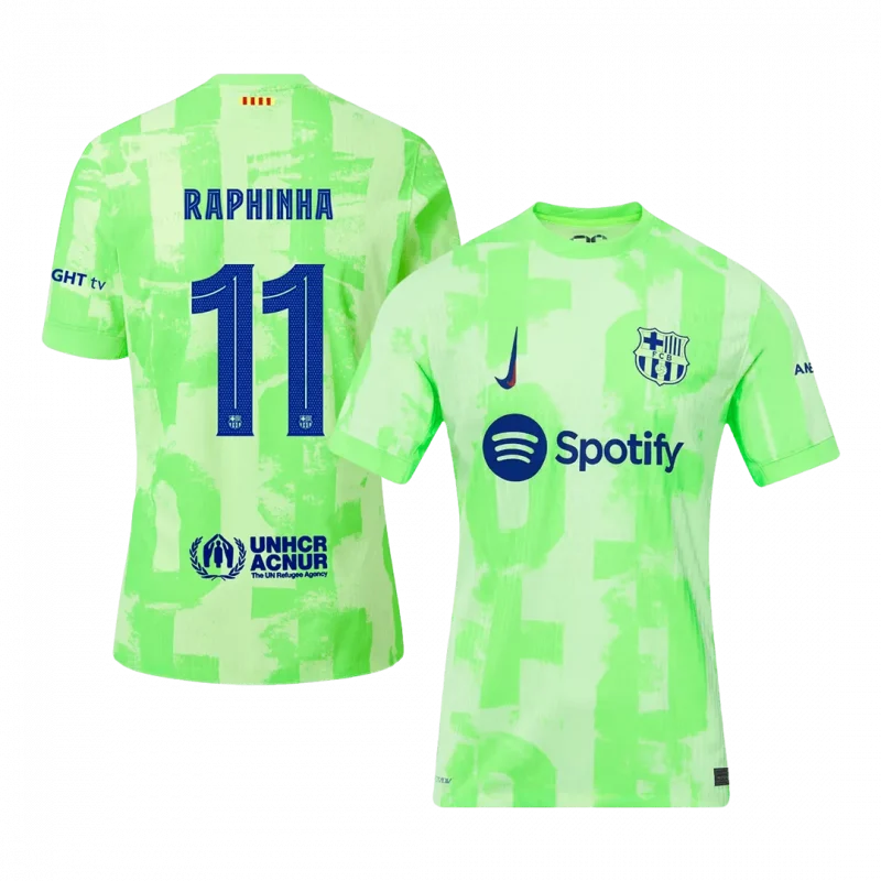 RAPHINHA #11 Barcelona Third Away Authentic Soccer Jersey - UCL