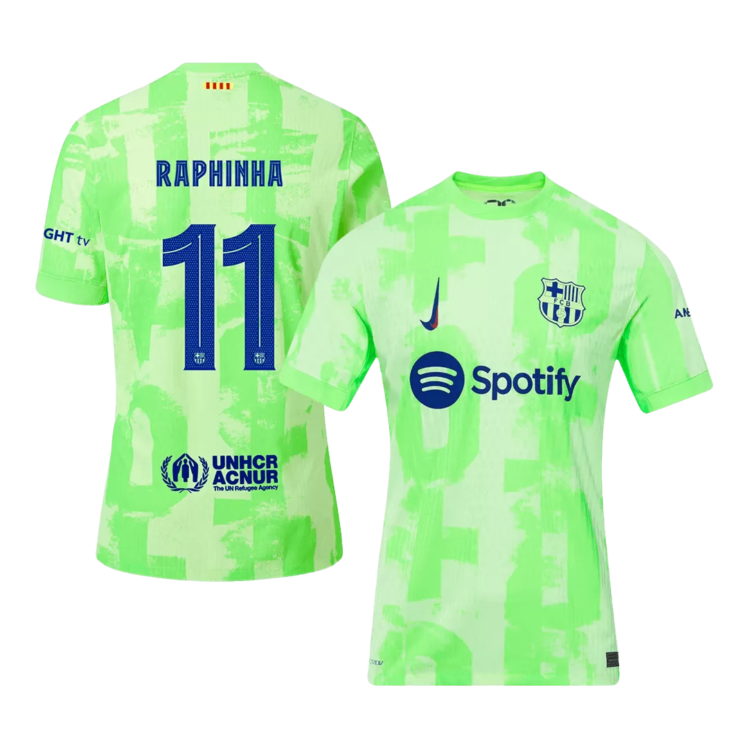 RAPHINHA #11 Barcelona Third Away Authentic Soccer Jersey - UCL