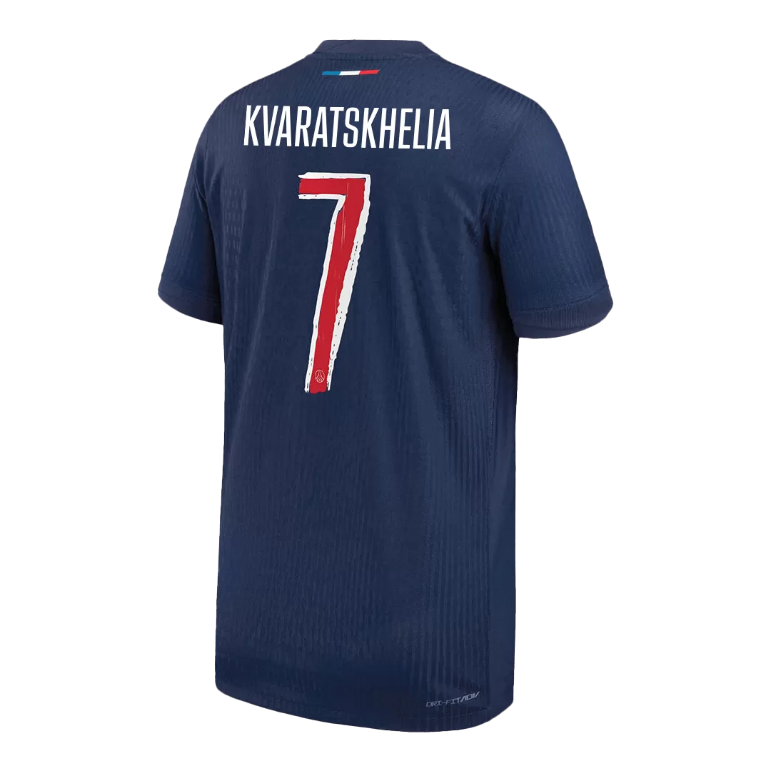 KVARATSKHELIA #7 PSG Home Authentic Soccer Jersey - UCL - Image 3