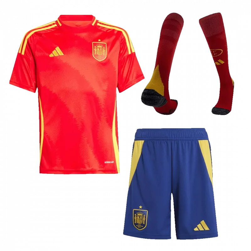 Spain Home Kids Soccer Jerseys Full Kit EURO