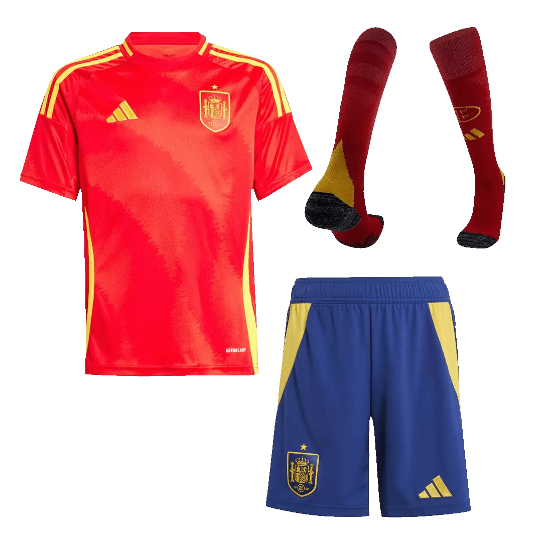 Spain Home Kids Soccer Jerseys Full Kit EURO