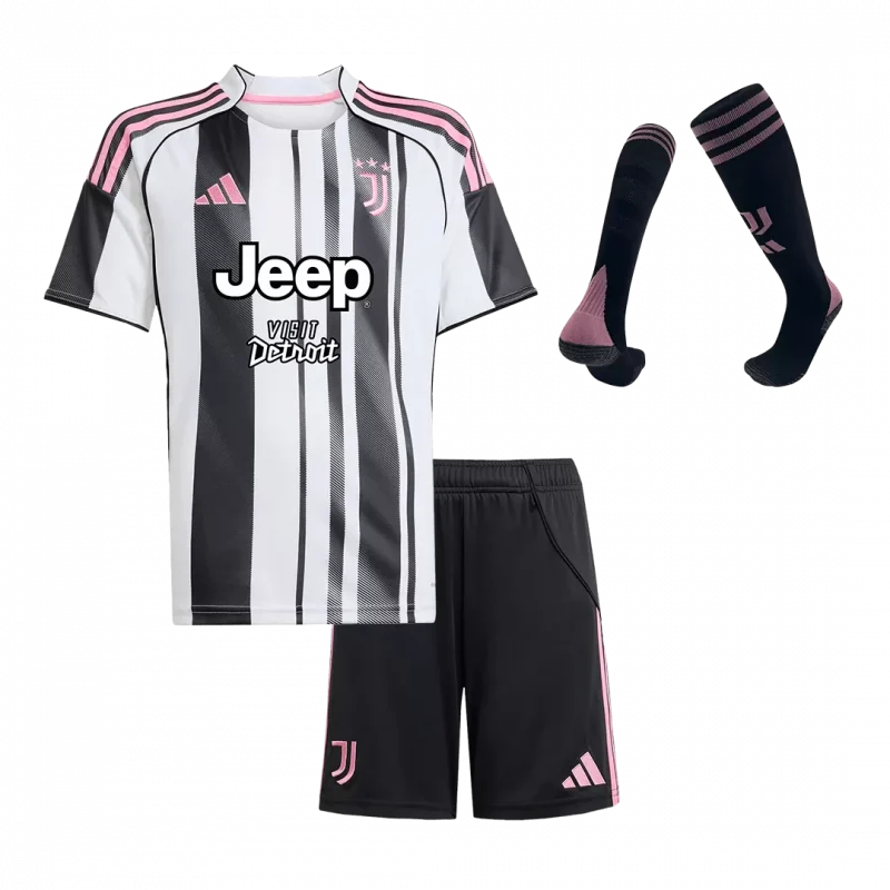 Juventus Home Kids Soccer Jerseys Full Kit 2025/26
