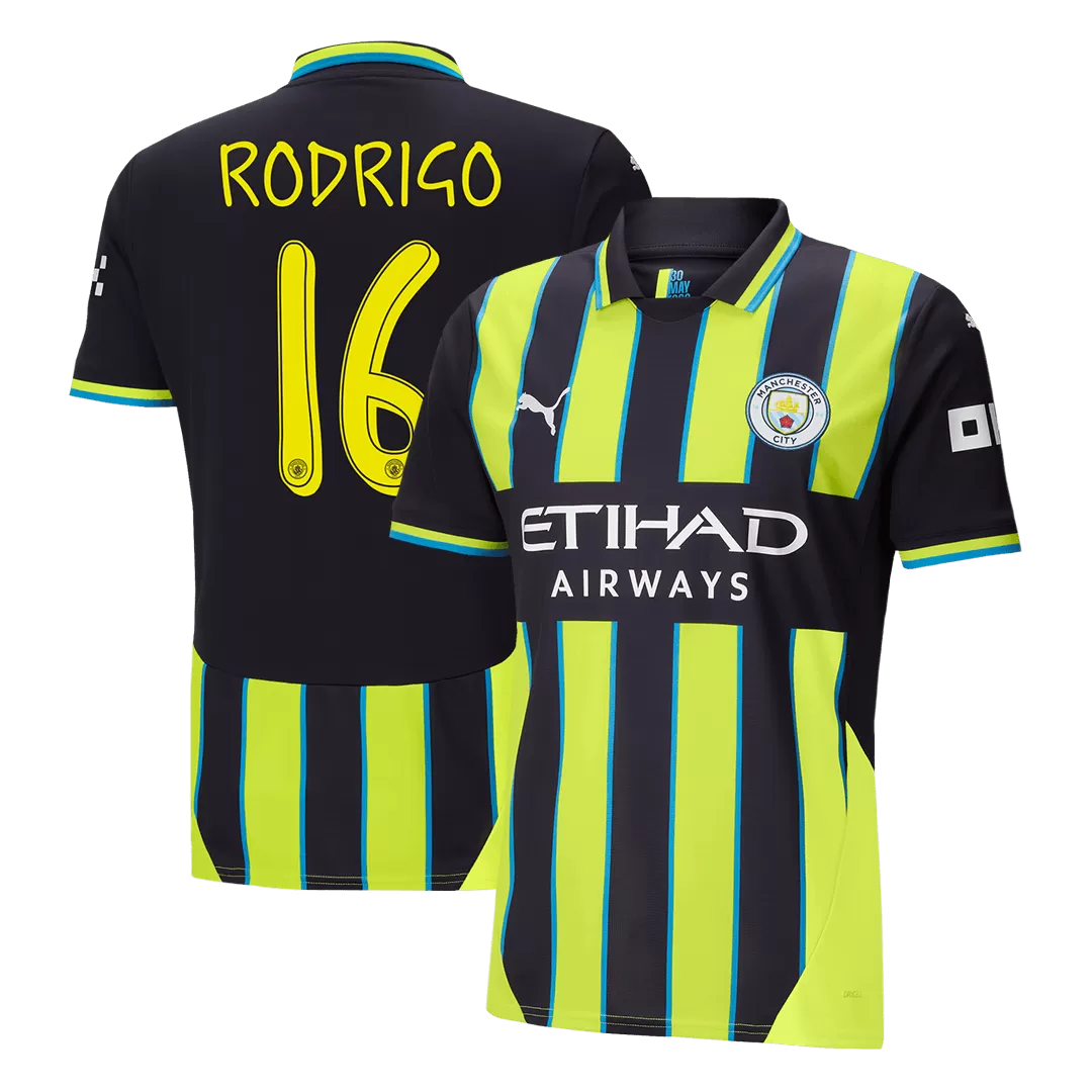 RODRIGO #16 Manchester City Away Soccer Jersey - UCL