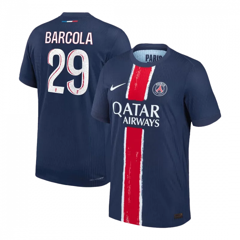 BARCOLA #29 PSG Home Authentic Soccer Jersey