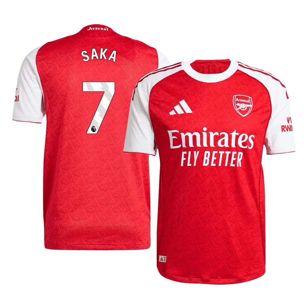 SAKA #7 Arsenal Home Authentic Soccer Jersey 2025/26