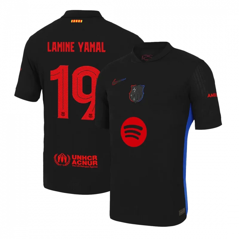 LAMINE YAMAL #19 Barcelona Away Authentic Soccer Jersey - UCL(Spotify Logo Without Text)