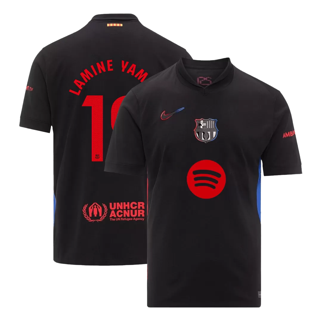 LAMINE YAMAL #19 Barcelona Away Soccer Jersey - Spotify Logo Without Text