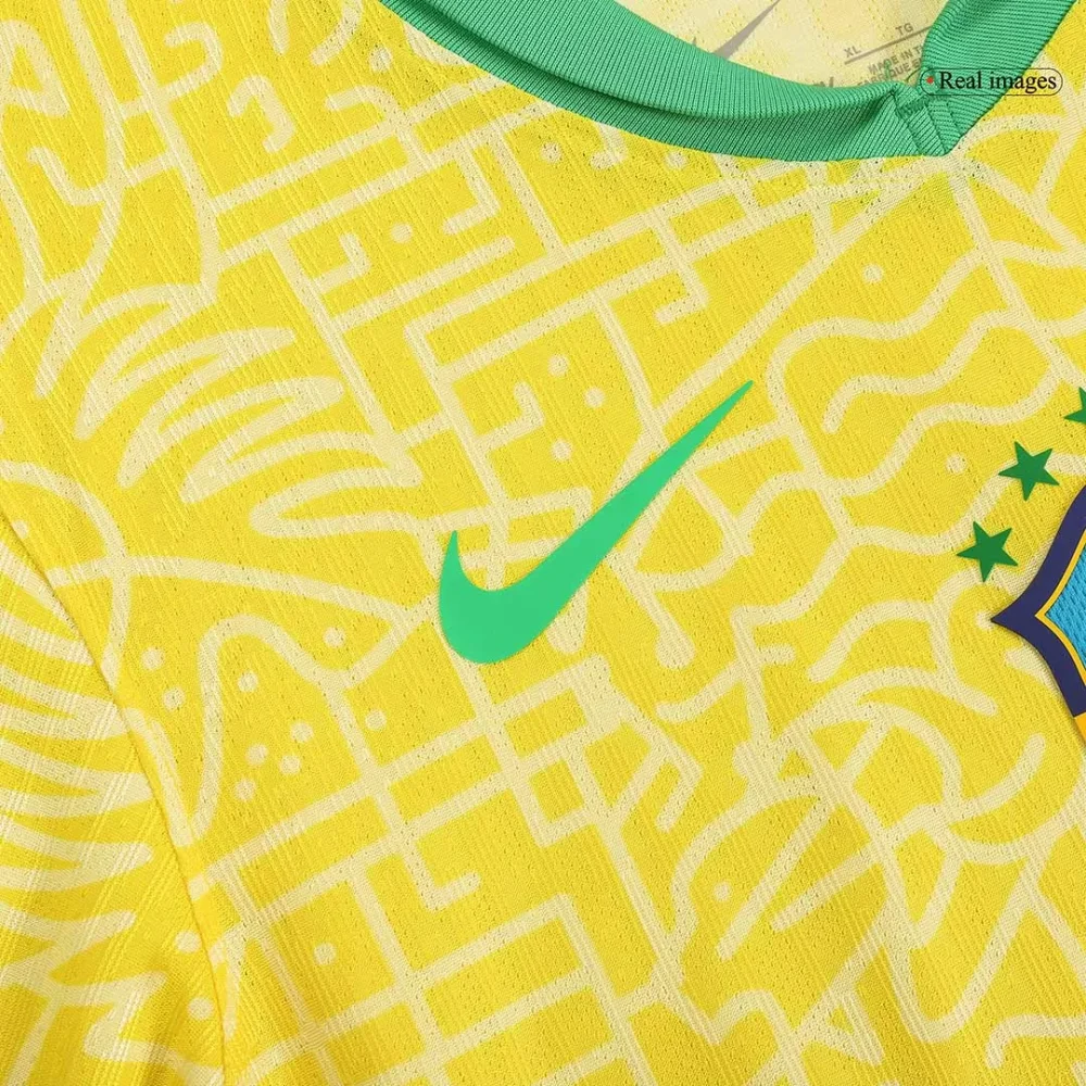 Brazil Home Authentic Soccer Jersey - Image 11