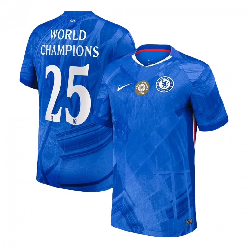 WORLD CHAMPIONS #25 Chelsea Home Soccer Jersey 2025/26 with chest badge