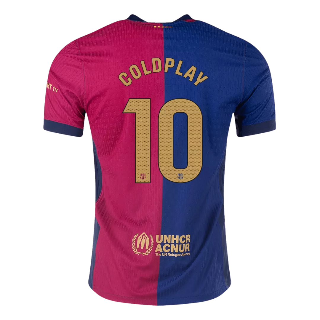 COLDPLAY #10 Barcelona Home Authentic Soccer Jersey - Image 3