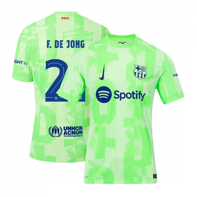 F.DE JONG #21 Barcelona Third Away Authentic Soccer Jersey - UCL