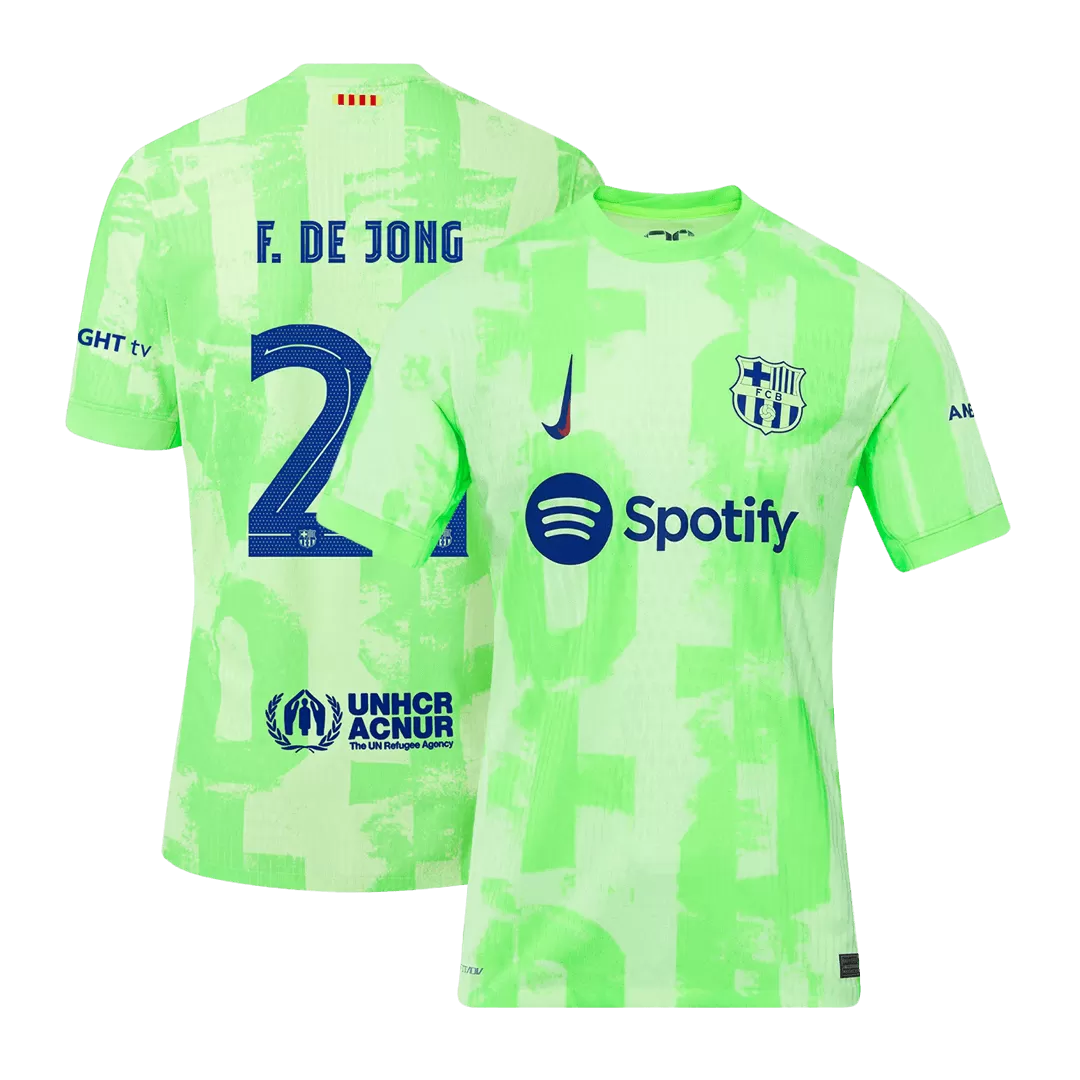 F.DE JONG #21 Barcelona Third Away Authentic Soccer Jersey - UCL