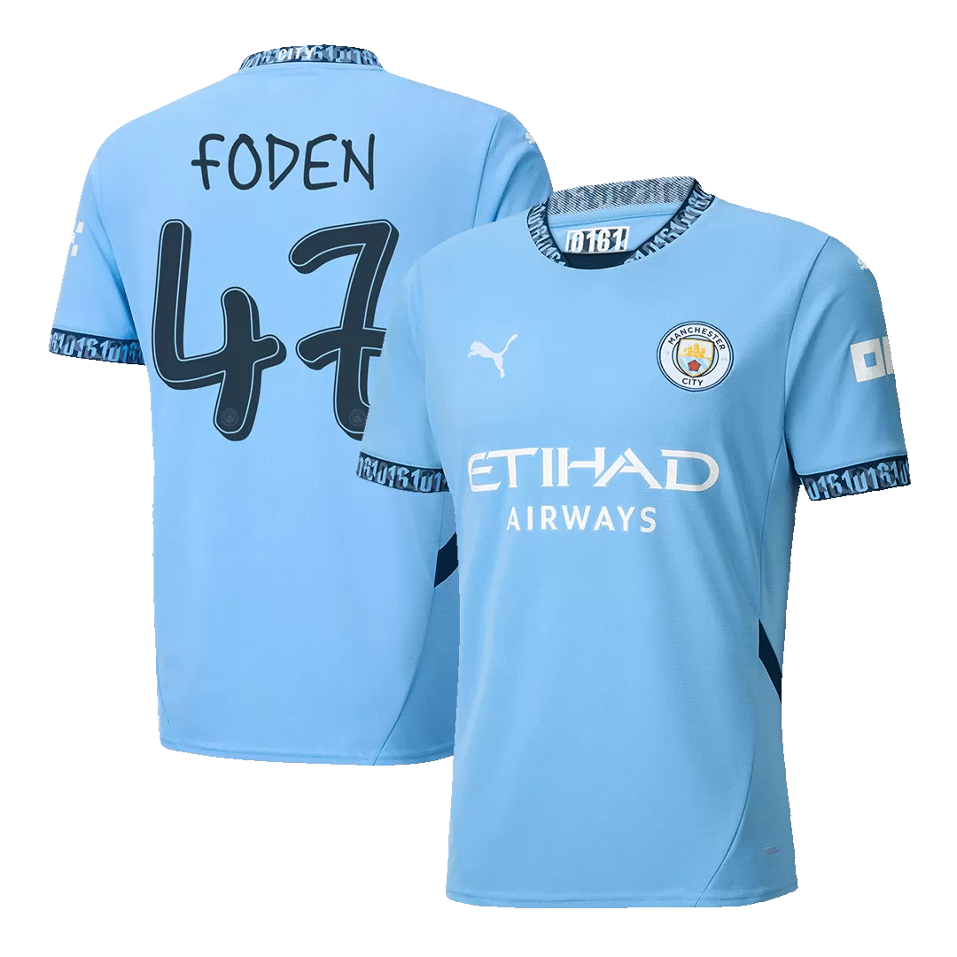 FODEN #47 Manchester City Home Soccer Jersey - UCL