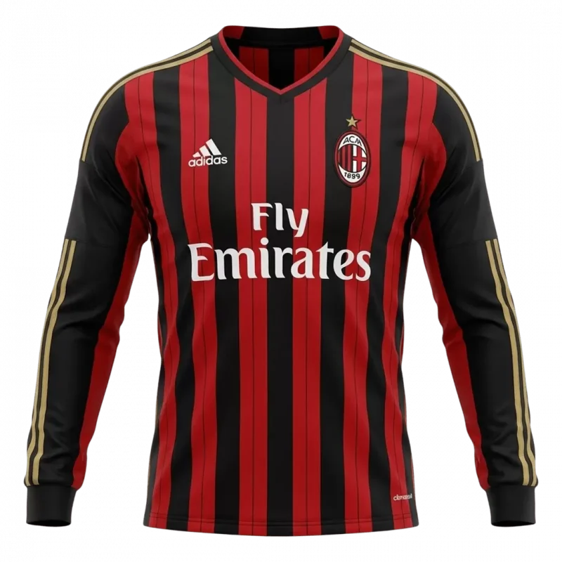 Retro Soccer Jersey AC Milan Home Long Sleeve 2013/14