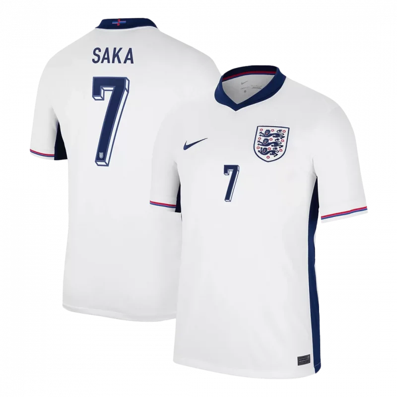 SAKA #7 England Home Soccer Jersey EURO